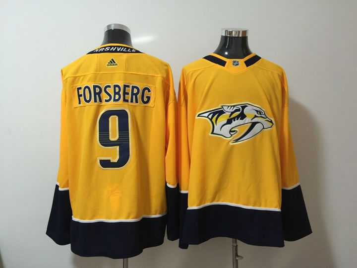 Nashville Predators #9 Filip Forsberg Yellow Adidas Stitched NHL Jersey
