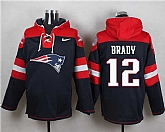 New England Patriots #12 Tom Brady Navy Blue Player Stitched Pullover NFL Hoodie,baseball caps,new era cap wholesale,wholesale hats