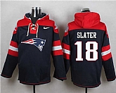 New England Patriots #18 Matt Slater Navy Blue Player Stitched Pullover NFL Hoodie,baseball caps,new era cap wholesale,wholesale hats