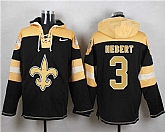 New Orleans Saints #3 Bobby Hebert Black Player Stitched Pullover NFL Hoodie,baseball caps,new era cap wholesale,wholesale hats