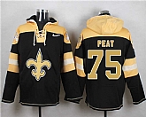 New Orleans Saints #75 Andrus Peat Black Player Stitched Pullover NFL Hoodie,baseball caps,new era cap wholesale,wholesale hats
