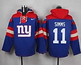 New York Giants #11 Phil Simms Royal Blue Player Stitched Pullover NFL Hoodie,baseball caps,new era cap wholesale,wholesale hats