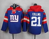 New York Giants #21 Landon Collins Royal Blue Player Stitched Pullover NFL Hoodie,baseball caps,new era cap wholesale,wholesale hats
