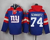 New York Giants #74 Geoff Schwartz Royal Blue Player Stitched Pullover NFL Hoodie,baseball caps,new era cap wholesale,wholesale hats