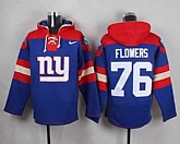 New York Giants #76 Ereck Flowers Royal Blue Player Stitched Pullover NFL Hoodie,baseball caps,new era cap wholesale,wholesale hats