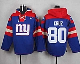 New York Giants #80 Victor Cruz Royal Blue Player Stitched Pullover NFL Hoodie,baseball caps,new era cap wholesale,wholesale hats