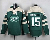 New York Jets #15 Brandon Marshall Green Player Stitched Pullover NFL Hoodie,baseball caps,new era cap wholesale,wholesale hats