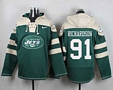 New York Jets #91 Sheldon Richardson Green Player Stitched Pullover NFL Hoodie,baseball caps,new era cap wholesale,wholesale hats