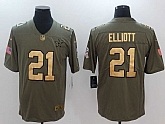 Nike Cowboys #21 Ezekiel Elliott Olive Gold Salute To Service Limited Jersey,baseball caps,new era cap wholesale,wholesale hats