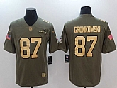 Nike Patriots #87 Rob Gronkowski Olive Gold Salute To Service Limited Jersey,baseball caps,new era cap wholesale,wholesale hats