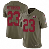 Nike San Francisco 49ers #23 Ahkello Witherspoon Olive Salute To Service Limited Jersey DingZhi,baseball caps,new era cap wholesale,wholesale hats
