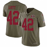 Nike San Francisco 49ers #42 Ronnie Lott Olive Salute To Service Limited Jersey DingZhi,baseball caps,new era cap wholesale,wholesale hats