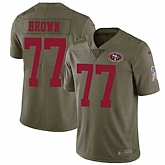 Nike San Francisco 49ers #77 Tarell Brown Olive Salute To Service Limited Jersey DingZhi,baseball caps,new era cap wholesale,wholesale hats