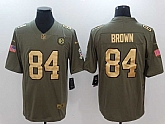 Nike Steelers #84 Antonio Brown Olive Gold Salute To Service Limited Jersey,baseball caps,new era cap wholesale,wholesale hats
