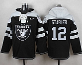 Oakland Raiders #12 Kenny Stabler Black Player Stitched Pullover NFL Hoodie,baseball caps,new era cap wholesale,wholesale hats