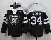 Oakland Raiders #34 Bo Jackson Black Player Stitched Pullover NFL Hoodie,baseball caps,new era cap wholesale,wholesale hats