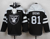 Oakland Raiders #81 Tim Brown Black Player Stitched Pullover NFL Hoodie,baseball caps,new era cap wholesale,wholesale hats