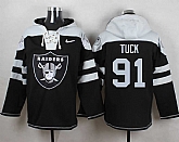 Oakland Raiders #91 Justin Tuck Black Player Stitched Pullover NFL Hoodie,baseball caps,new era cap wholesale,wholesale hats