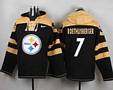 Pittsburgh Steelers #7 Ben Roethlisberger Black Player Stitched Pullover NFL Hoodie,baseball caps,new era cap wholesale,wholesale hats