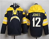 San Diego Chargers #12 Jacoby Jones Navy Blue Player Stitched Pullover NFL Hoodie,baseball caps,new era cap wholesale,wholesale hats