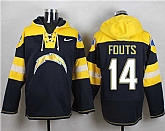 San Diego Chargers #14 Dan Fouts Navy Blue Player Stitched Pullover NFL Hoodie,baseball caps,new era cap wholesale,wholesale hats