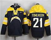 San Diego Chargers #21 LaDainian Tomlinson Navy Blue Player Stitched Pullover NFL Hoodie,baseball caps,new era cap wholesale,wholesale hats
