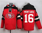 San Francisco 49ers #16 Joe Montana Red Player Stitched Pullover NFL Hoodie,baseball caps,new era cap wholesale,wholesale hats