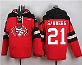 San Francisco 49ers #21 Deion Sanders Red Player Stitched Pullover NFL Hoodie,baseball caps,new era cap wholesale,wholesale hats