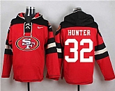 San Francisco 49ers #32 Kendall Hunter Red Player Stitched Pullover NFL Hoodie,baseball caps,new era cap wholesale,wholesale hats