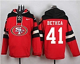 San Francisco 49ers #41 Antoine Bethea Red Player Stitched Pullover NFL Hoodie,baseball caps,new era cap wholesale,wholesale hats