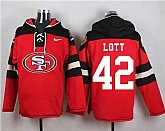 San Francisco 49ers #42 Ronnie Lott Red Player Stitched Pullover NFL Hoodie,baseball caps,new era cap wholesale,wholesale hats
