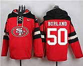San Francisco 49ers #50 Chris Borland Red Player Stitched Pullover NFL Hoodie,baseball caps,new era cap wholesale,wholesale hats