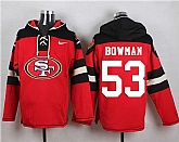 San Francisco 49ers #53 NaVorro Bowman Red Player Stitched Pullover NFL Hoodie,baseball caps,new era cap wholesale,wholesale hats