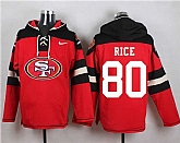 San Francisco 49ers #80 Jerry Rice Red Player Stitched Pullover NFL Hoodie,baseball caps,new era cap wholesale,wholesale hats