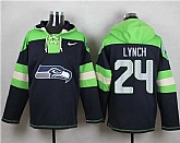 Seattle Seahawks #24 Marshawn Lynch Steel Blue Player Stitched Pullover NFL Hoodie,baseball caps,new era cap wholesale,wholesale hats