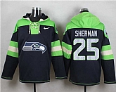 Seattle Seahawks #25 Richard Sherman Steel Blue Player Stitched Pullover NFL Hoodie,baseball caps,new era cap wholesale,wholesale hats