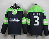 Seattle Seahawks #3 Russell Wilson Steel Blue Player Stitched Pullover NFL Hoodie,baseball caps,new era cap wholesale,wholesale hats