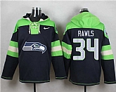Seattle Seahawks #34 Thomas Rawls Steel Blue Player Stitched Pullover NFL Hoodie,baseball caps,new era cap wholesale,wholesale hats