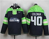Seattle Seahawks #40 Derrick Coleman Steel Blue Player Stitched Pullover NFL Hoodie,baseball caps,new era cap wholesale,wholesale hats
