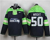 Seattle Seahawks #50 K.J. Wright Steel Blue Player Stitched Pullover NFL Hoodie,baseball caps,new era cap wholesale,wholesale hats