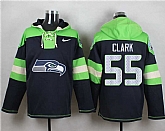 Seattle Seahawks #55 Frank Clark Steel Blue Player Stitched Pullover NFL Hoodie,baseball caps,new era cap wholesale,wholesale hats