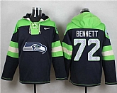 Seattle Seahawks #72 Michael Bennett Steel Blue Player Stitched Pullover NFL Hoodie,baseball caps,new era cap wholesale,wholesale hats