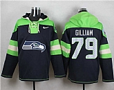 Seattle Seahawks #79 Garry Gilliam Steel Blue Player Stitched Pullover NFL Hoodie,baseball caps,new era cap wholesale,wholesale hats