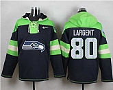 Seattle Seahawks #80 Steve Largent Steel Blue Player Stitched Pullover NFL Hoodie,baseball caps,new era cap wholesale,wholesale hats