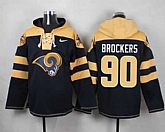 St. Louis Rams #90 Michael Brockers Navy Blue Player Stitched Pullover NFL Hoodie,baseball caps,new era cap wholesale,wholesale hats