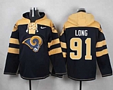 St. Louis Rams #91 Chris Long Navy Blue Player Stitched Pullover NFL Hoodie,baseball caps,new era cap wholesale,wholesale hats
