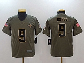 Youth Nike Saints #9 Drew Brees Olive Salute To Service Limited Jersey,baseball caps,new era cap wholesale,wholesale hats
