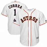 Houston Astros #1 Carlos Correa White 2017 World Series Champions Cool Base Player Jersey,baseball caps,new era cap wholesale,wholesale hats