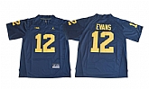 Michigan Wolverines #12 Chris Evans Navy College Football Jersey,baseball caps,new era cap wholesale,wholesale hats