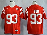 Nebraska Cornhuskers #93 Ndamukong Suh Red College Football Jersey